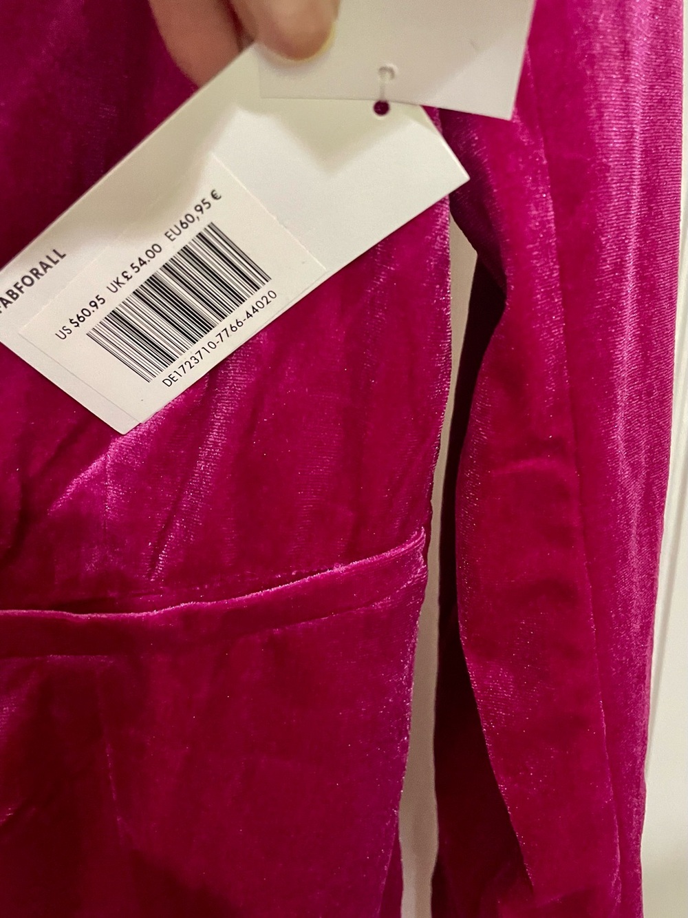 JustFab NWT Fuchsia Velvet Blazer - Picture 7 of 7